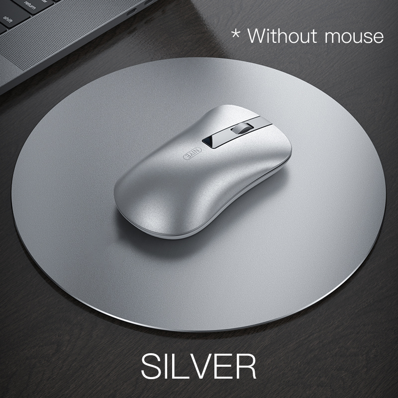 Metal Aluminum Mouse pad Mat Hard Smooth Magic Thin Mousead Double Side Waterproof Fast and Accurate Control for Office Home: Sliver