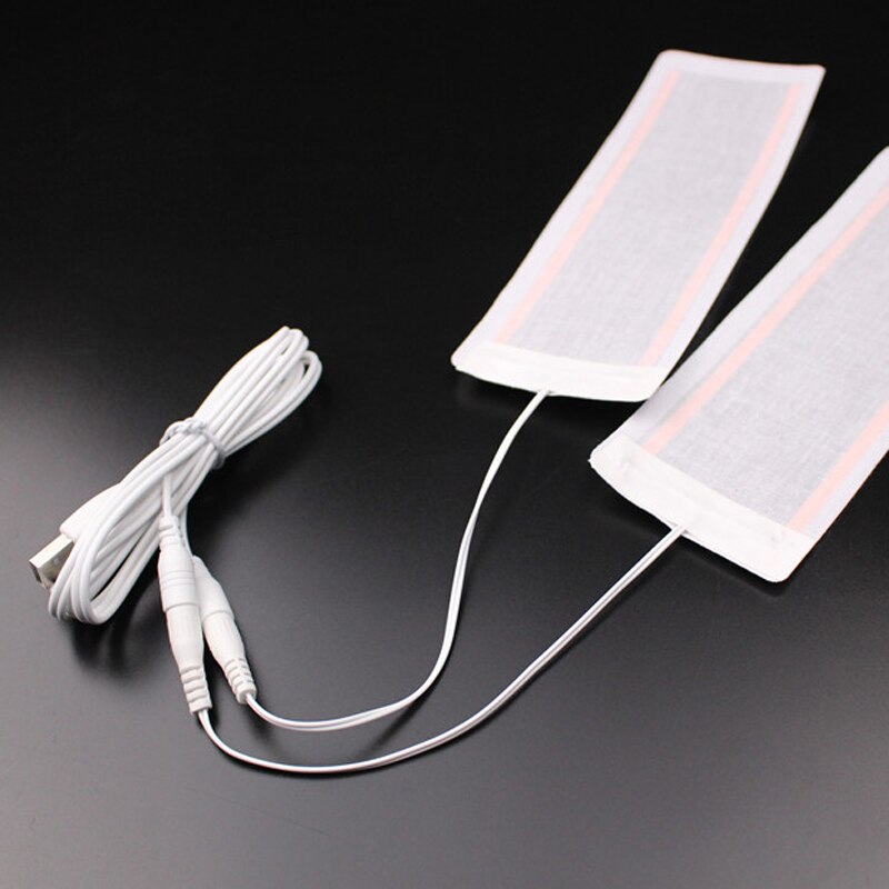 1Pair 5V USB Insole Heating Pads Leg Warmer Women Men Foot Warming Film Shoe Inserts Soft Cloth 1-to-2 USB Heating Sheets 6X20cm