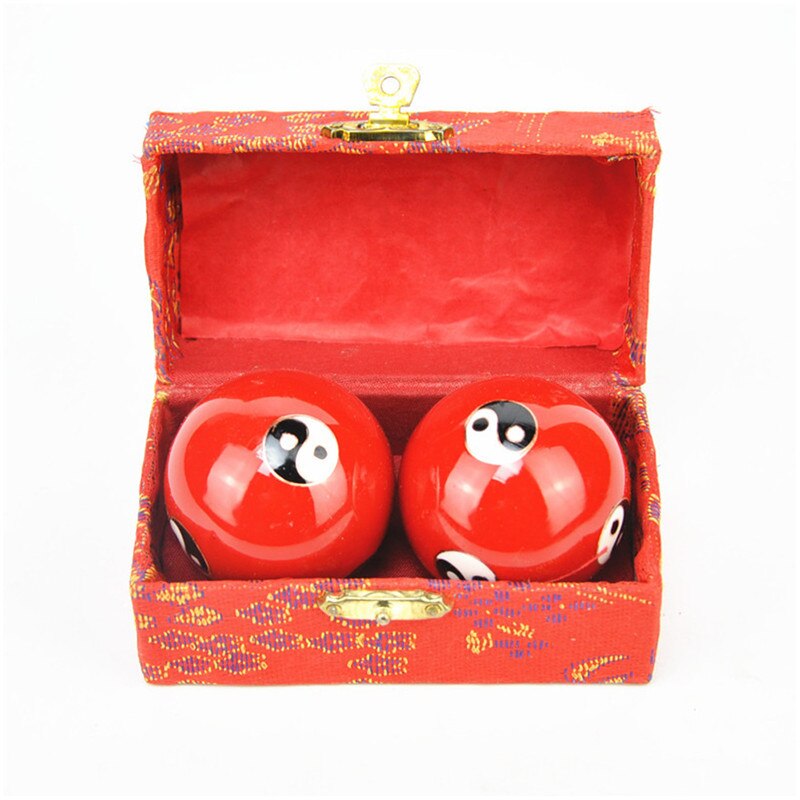 Bola de Baoding azul para ejercicio diario, Bola de Mano china para alivio del estrés, masajeador de terapia, bolas de Fitness para fuerza de mano de 47mm