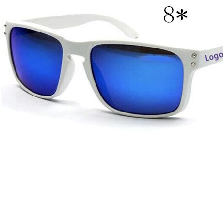 Mænds solbriller firkantet ramme damer solbriller klassisk mærke   uv400 briller sportskørsel solbriller: C8