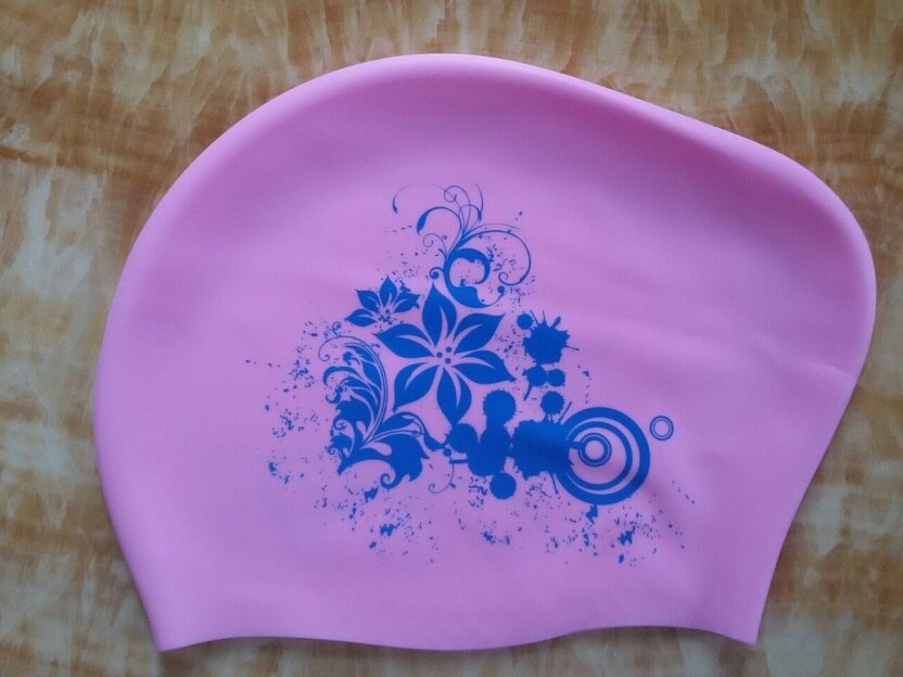 Women Silicone Waterproof Swimming Cap Ladies Long Hair Protection High Elastic Swim Caps For Surfing Diving Pool Hat Free Size: Pink