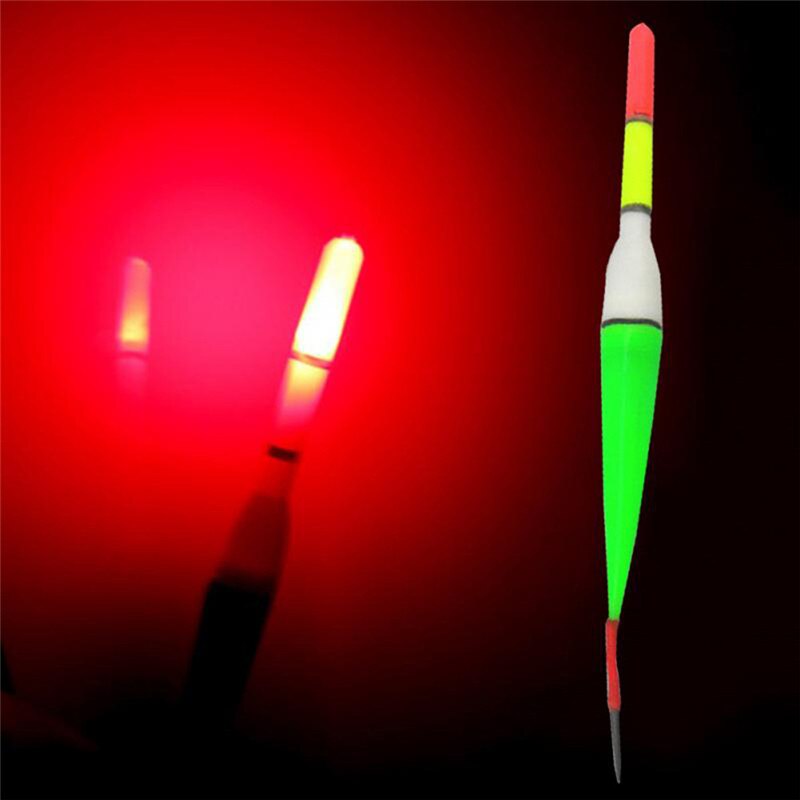 Luminous Float Fishing Cork Plastic Floater LED Light Flashing Buoy Vertical Fishing Float