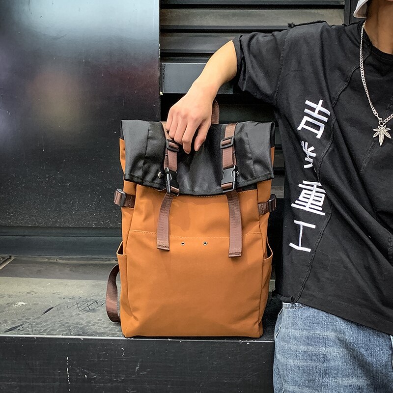 Rugzak heren rugzak straat college student heren laptop rugzak grote capaciteit reistas mochila bate