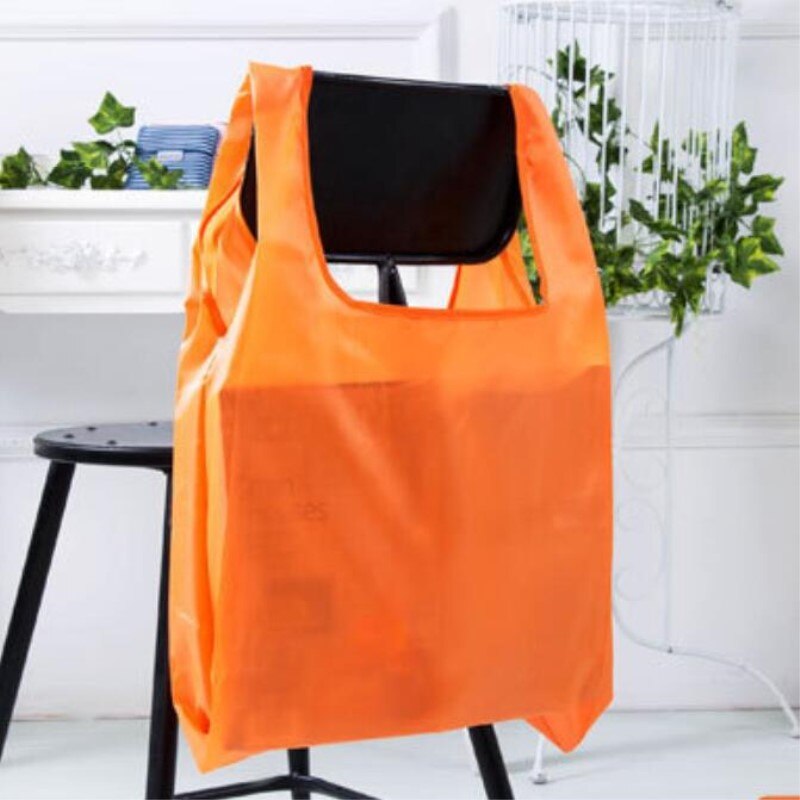 Vandtæt genanvendelige indkøbsposer unisex bærbar foldehåndtaske stor kapacitet øko klud købmandspose: Orange