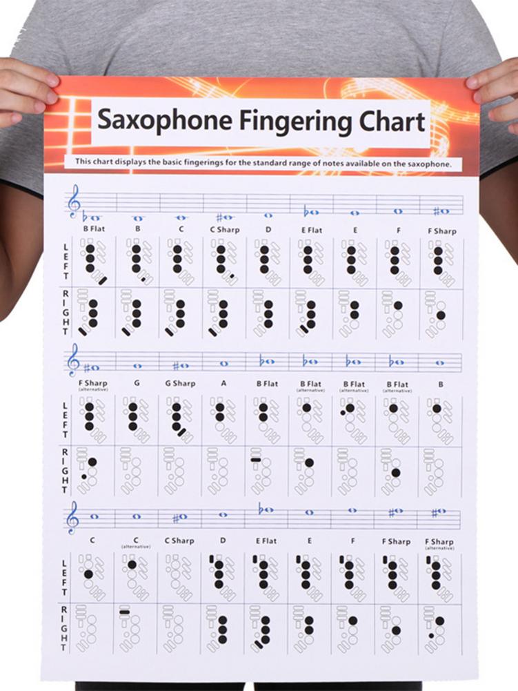 Saxophon Grifftabelle Langlebig Beschichteten Papier Musik Akkorde Poster Für Lehrer Studenten Beschichtet Papier Saxophon Akkord Diagramm