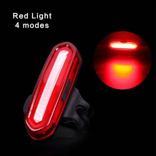 Fiets Lamp Oplaadbare Led Usb Cob Mountainbike Achterlicht Achterlicht Mtb Veiligheid Waarschuwing Fiets Achterlicht: Rood