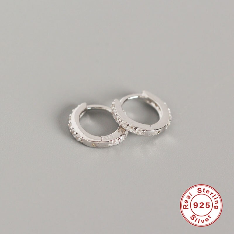 Roxi Kleine Hoepel Oorbellen Gold Filled Clear Zirconia Ronde Hoop Oorbellen Voor Vrouwen Sieraden 100% 925 Sterling Zilveren Oorbel: GEY-1