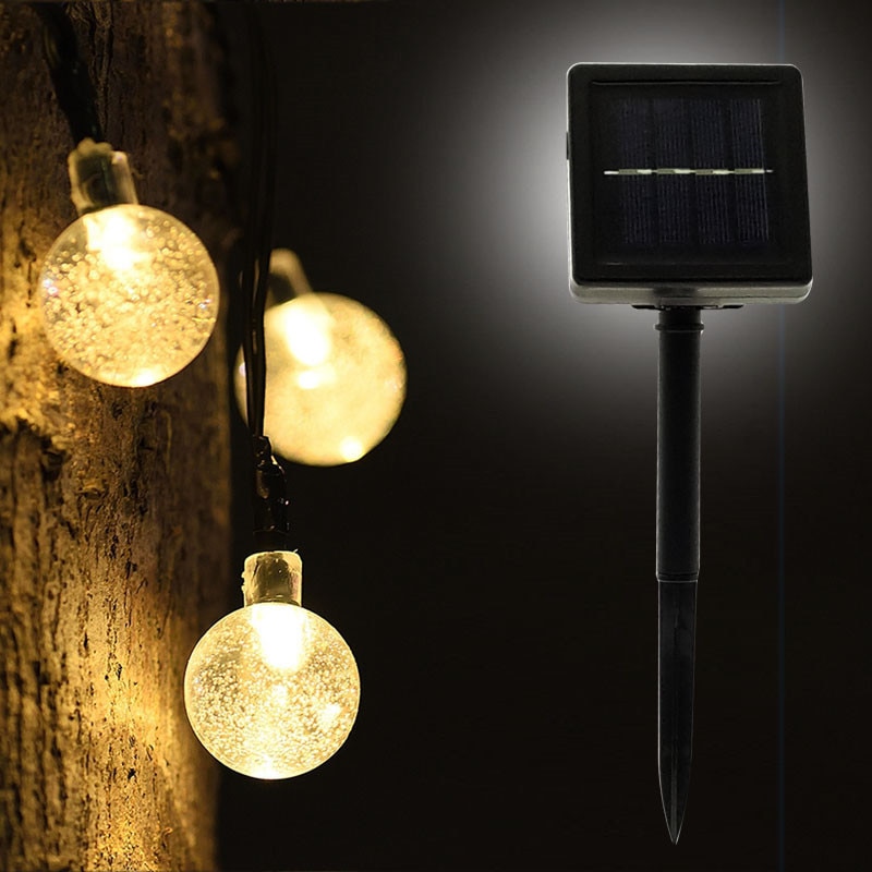 FGHGF 50 LEDS 10M Crystal ball Solar Lamp Power LED String Kerstverlichting Solar Slingers Tuin Kerst Decor voor Outdoor