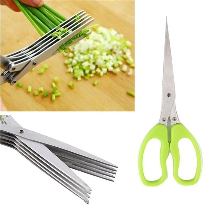 mehrschichtig Edelstahl Multifunktionale Messer Küche Schere Schnittlauch Cutter Kraut Gewürz Küche Schneidemaschine Geschreddert Scallion schneiden