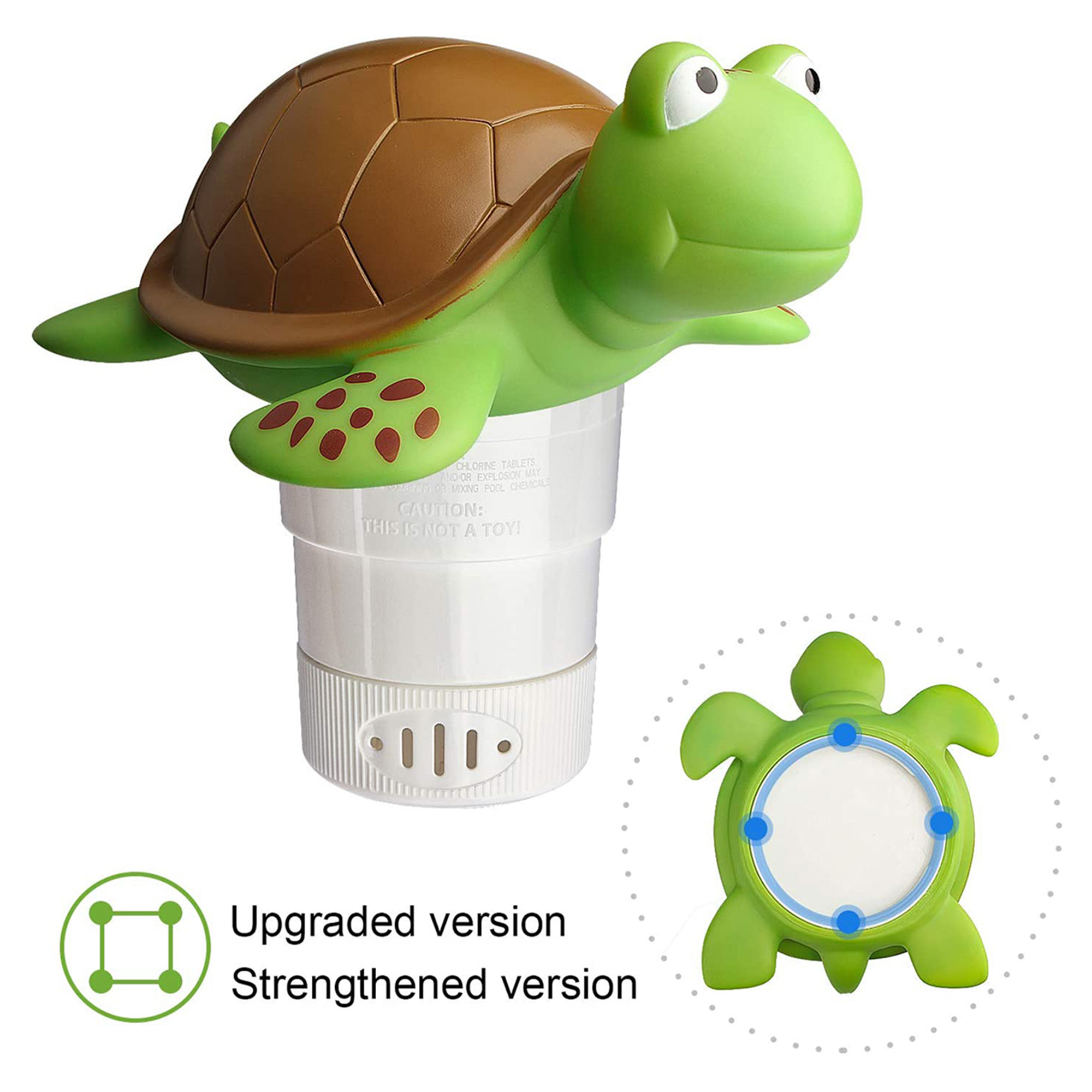 Swimming Pool Chlorine Float Green Cartoon Plastic Turtle Dose Release Dispenser for Tub/SPA Swimming Pool Chlorine Diffuser