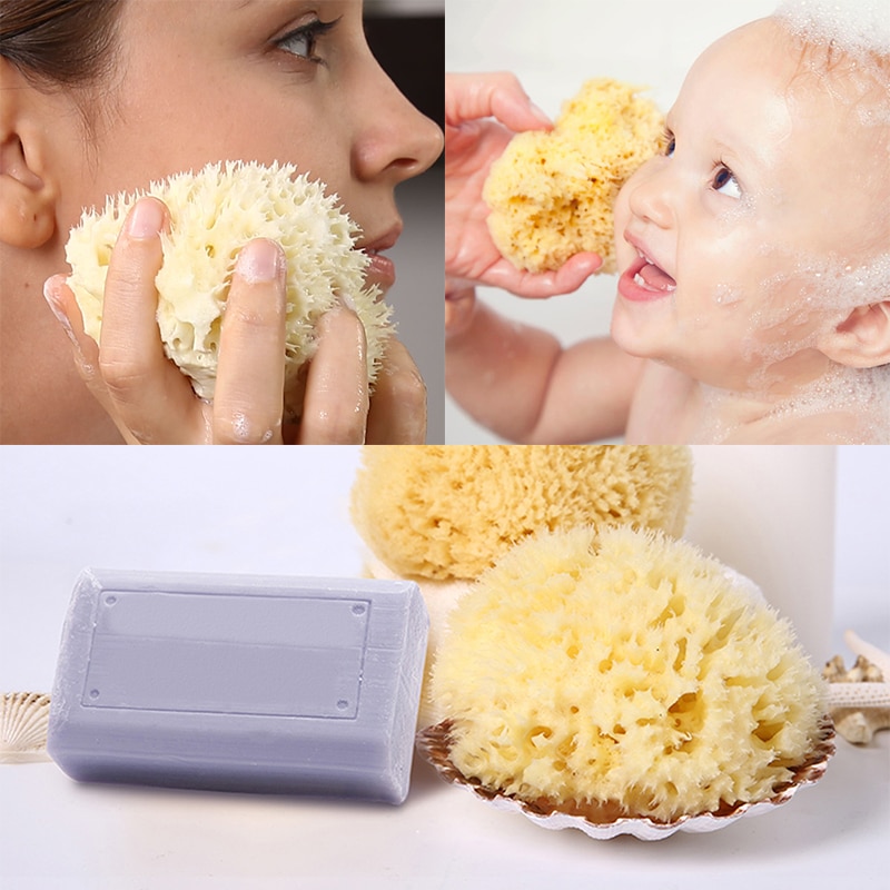 Silk Sponge Yellow Size 1.5-2 Natural Seaweed Mime Sponge Sponge Wash Face Baby Bath Sponge