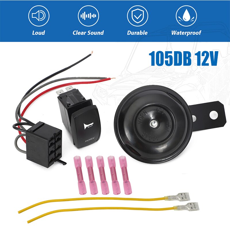 Loud Horn Kit Rocker Switch For Polaris RZR XP 900 1000 Ranger for Can-Am Maverick X3 Universal for ATV UTV