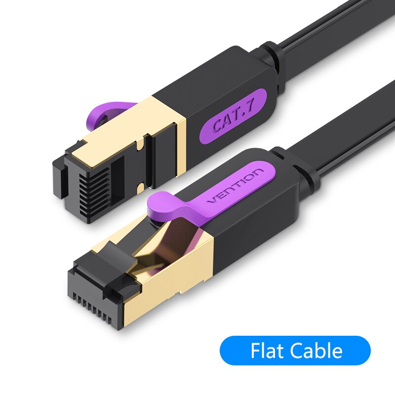 Vention Ethernet Cable Cat 7 Lan Cable STP RJ45 Network Cable for Compatible Patch Cord for Computer Router Laptop Network Cable: black / 10m