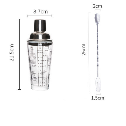 Cocktail Shaker Set 400ml - Professioneller Barkeeper Mixer Mit Zubehör