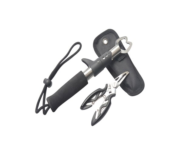 Rvs 2 stks Grip Nipper Snip Vissen Lokken Pincer Scissor Cutter Verwijder Hook Tackle Tool Fish Grip: black