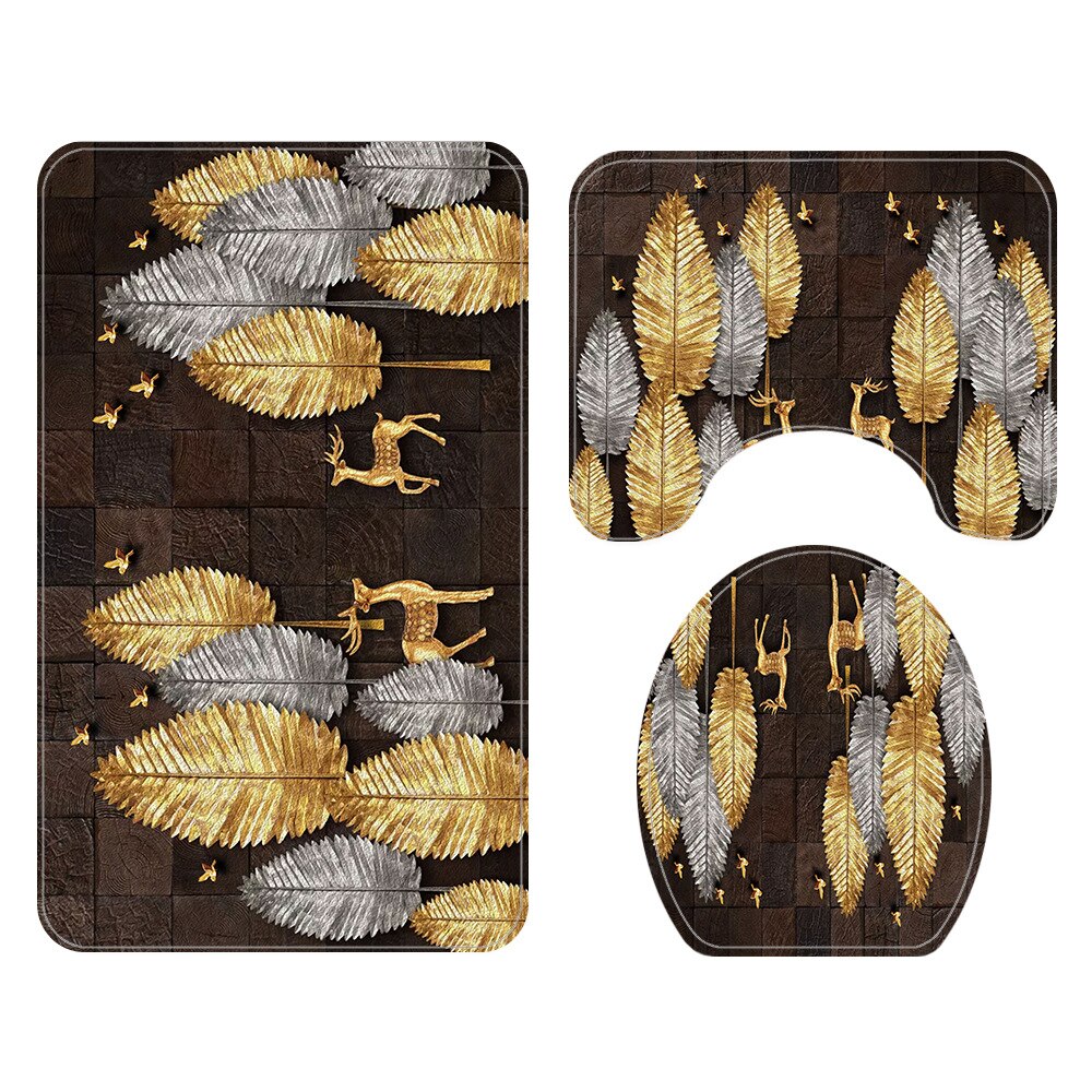 Cartoon Dier Gedrukt Tapijt Mat Voor Badkamer Badmat En Douchegordijn Set Toilet Seat Cover Mat Badmat Met gordijn Set: Bath Mat-688