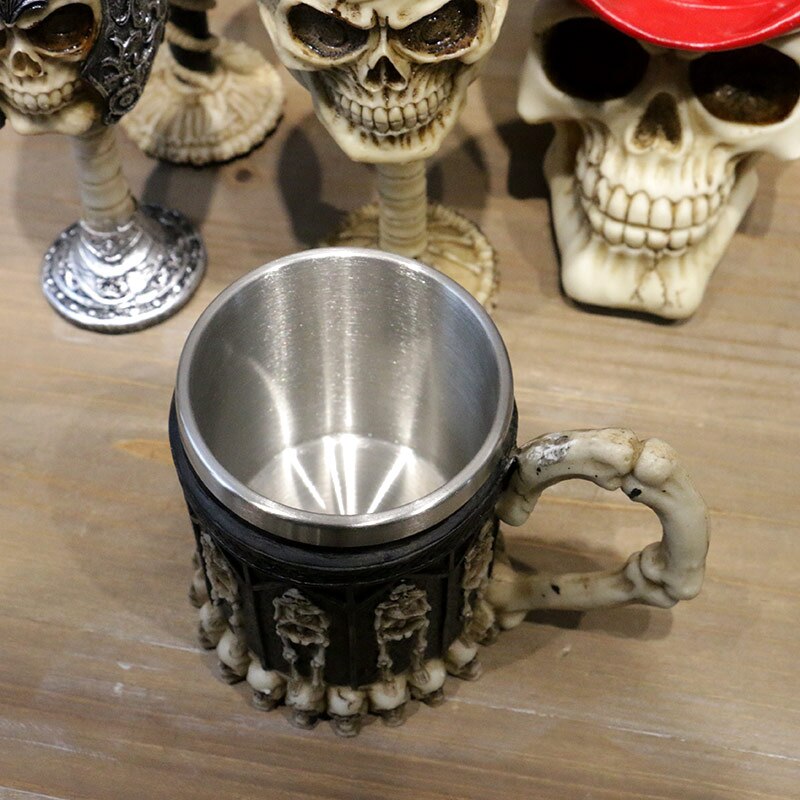 3D Rvs Bier Mokken Keramische Schedel Mok Skelet Grim Knight Gothic Koffie Cups Creatieve Beste Halloween