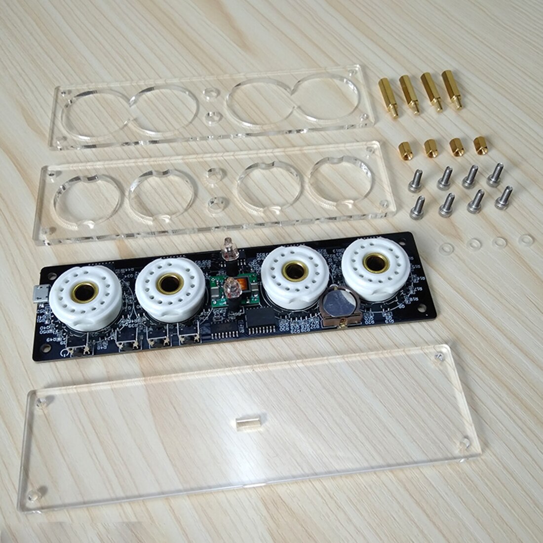 Diy Glow Buis Klok Base Vier Digitale Gloed Buis Klok Voor Gloed Buis (Geen Glow Buis) voor Kinderen Kinderen Speelgoed-Type Een Basic Versie