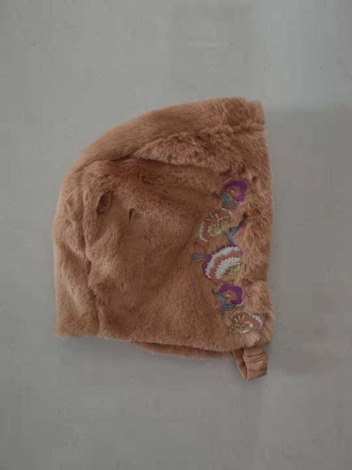 Børnehue efterår vinter strafina lm piger strik hue kasket hovedbeklædning baby piger hat pandebånd børn strikket hårbånd: Brun / S