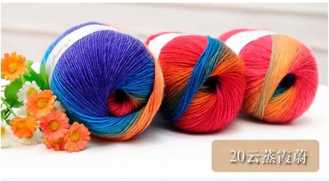 Regnbue 100g bolde garn baby strikning super blød uld tråd chunky strikket håndværk bulky hånd sweater hæklet: 20