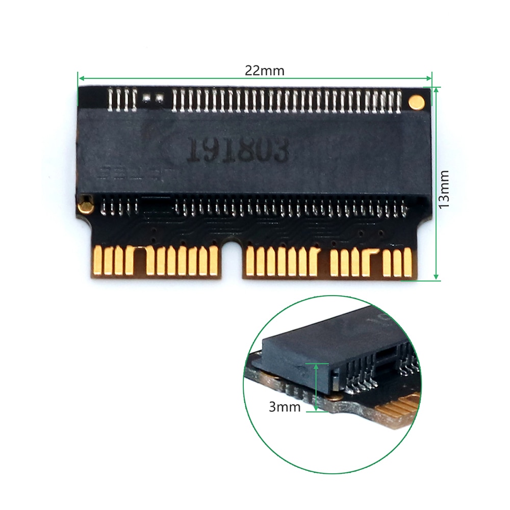 Til macbook air ssd adapter til apple ssd adapter kort  m2 m.2 til macbook pro tilbehør nethinde kort
