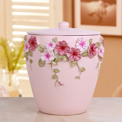 Juego de baño de cinco piezas, accesorios de lavado europeos, Kit de suministros de baño, conjunto de de boda, bandeja de baño, espejo de maquillaje, pañuelos: trash can