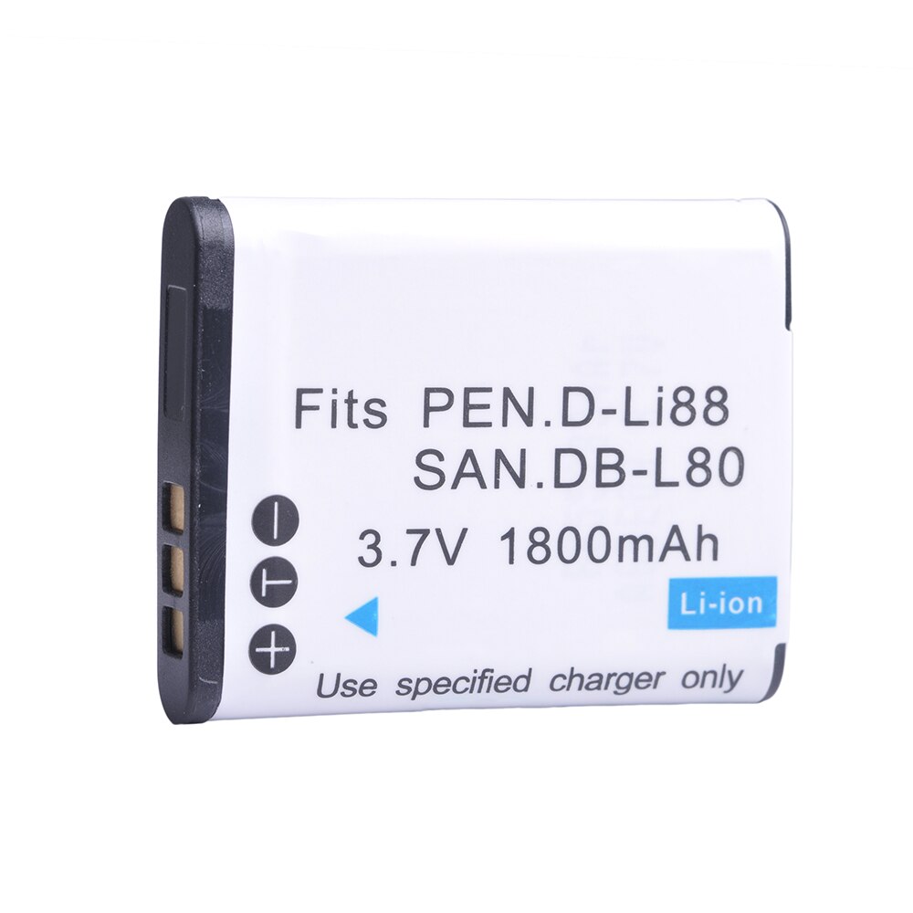 2Pcs DB-L80 D-LI88 DB-L80A D LI88 Camera Battery for Sanyo VPC-CG10 CG20 VPC-CG88 CG100 DB-L80AU for Pentax Optio P70 H90 W90