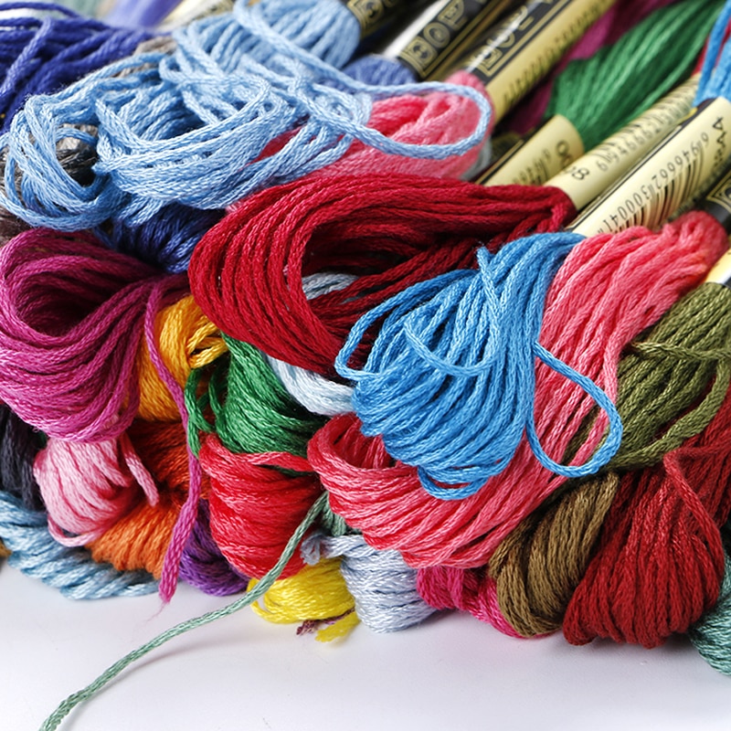 50/100 pcs Similar Dmc Thread Floss Skein Cross Stitch Thread Random Color embroidery DIY Silk Line Branch Threads