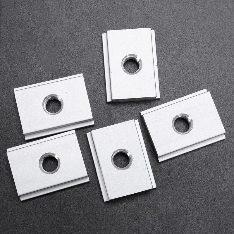 5 pièces M8 t-track curseur écrou coulissant en alliage d'aluminium T fente écrou pour outil de travail du bois gabarits vis fente fixation