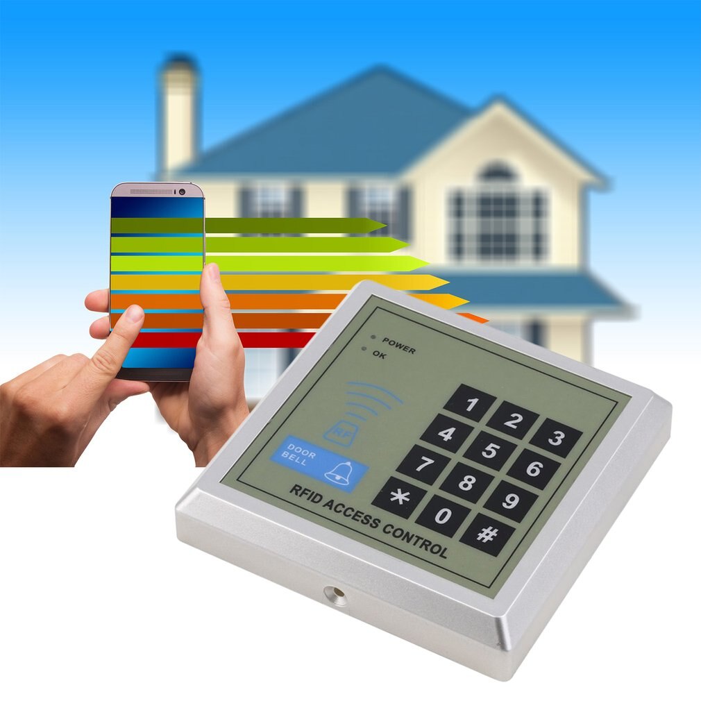 RFID Access Control System With 10 Key Fobs Password Security Proximity Entry Door Lock Anti-jamming Door Opener