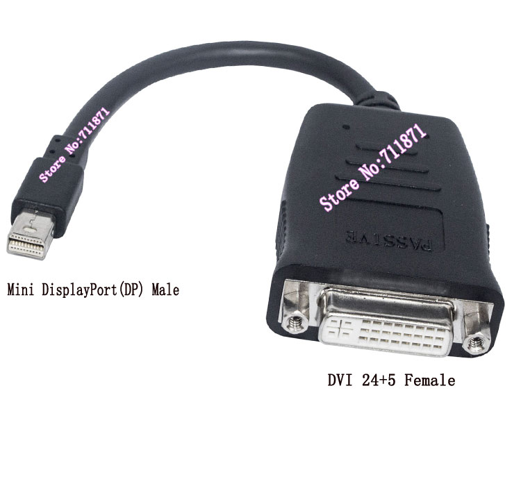 Active Mini DisplayPort to DVI Adapter Converter Support Eyefinity Multiple screen Display Mini DP to DVI24+5 connector