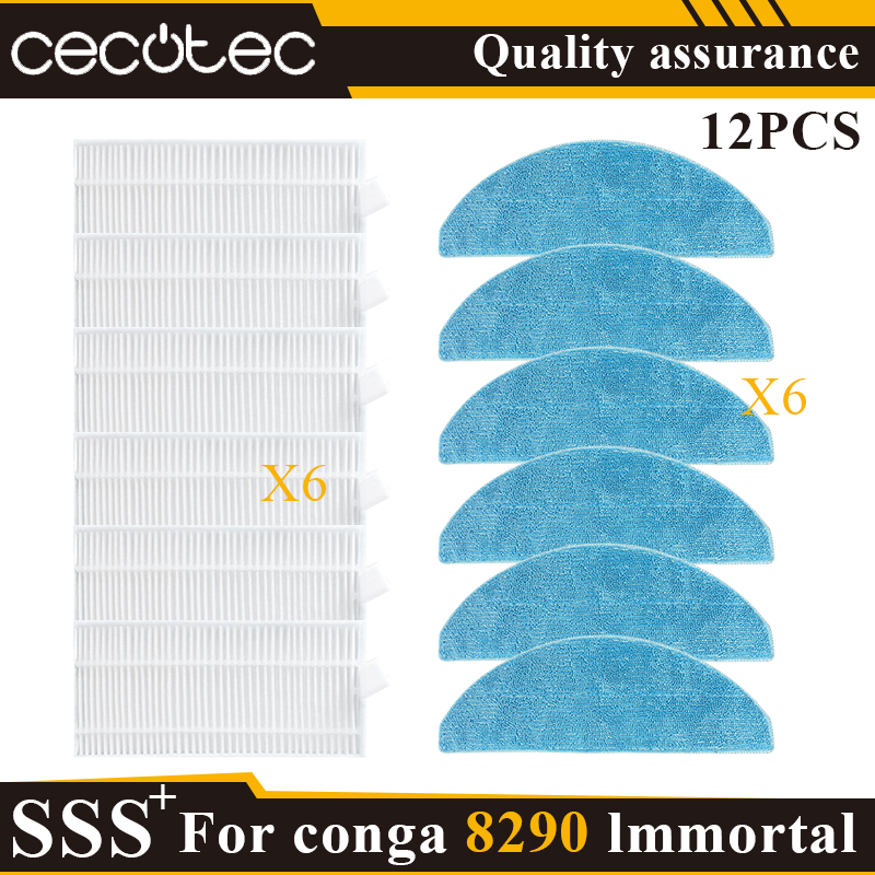 Compatibile con Cecotec conga 8290 immortale/7490 immortale Mocio Filtro di ricambio Accessori Pezzi di ricambio: Grigio scuro