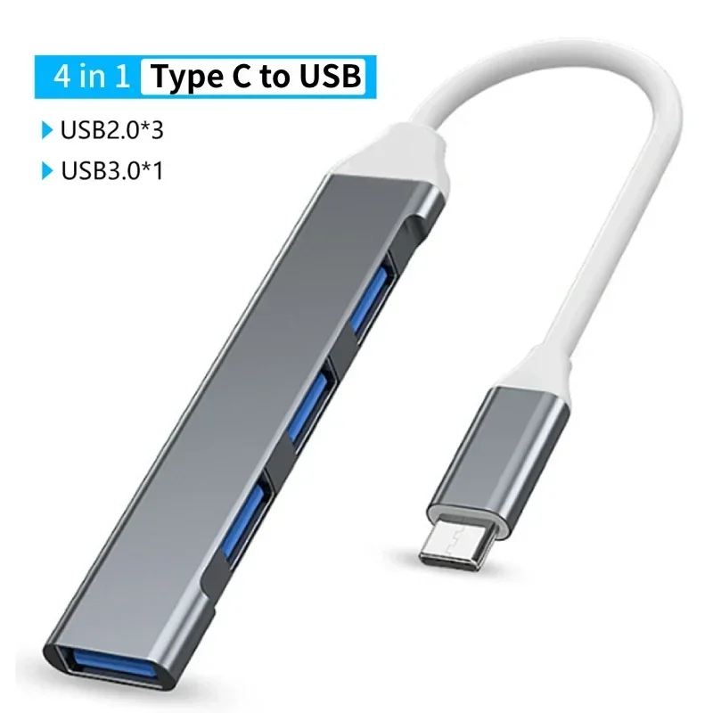 7 Häfen USB A C Hub Konzentrator 3.0 2.0 Typ Multi-Adapter Multi-Hub Dock Splitter Laptop PC Computer Erweiterung Zubehör: Schwarz