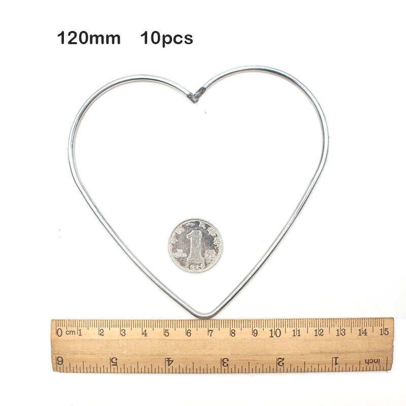 10pcs Heart Metal Dream Catcher Dreamcatcher Ring Macrame Craft Hoop DIY Wedding Wind Chime Hanging Accessory 100 120 150 200 mm: 120mm 10pcs