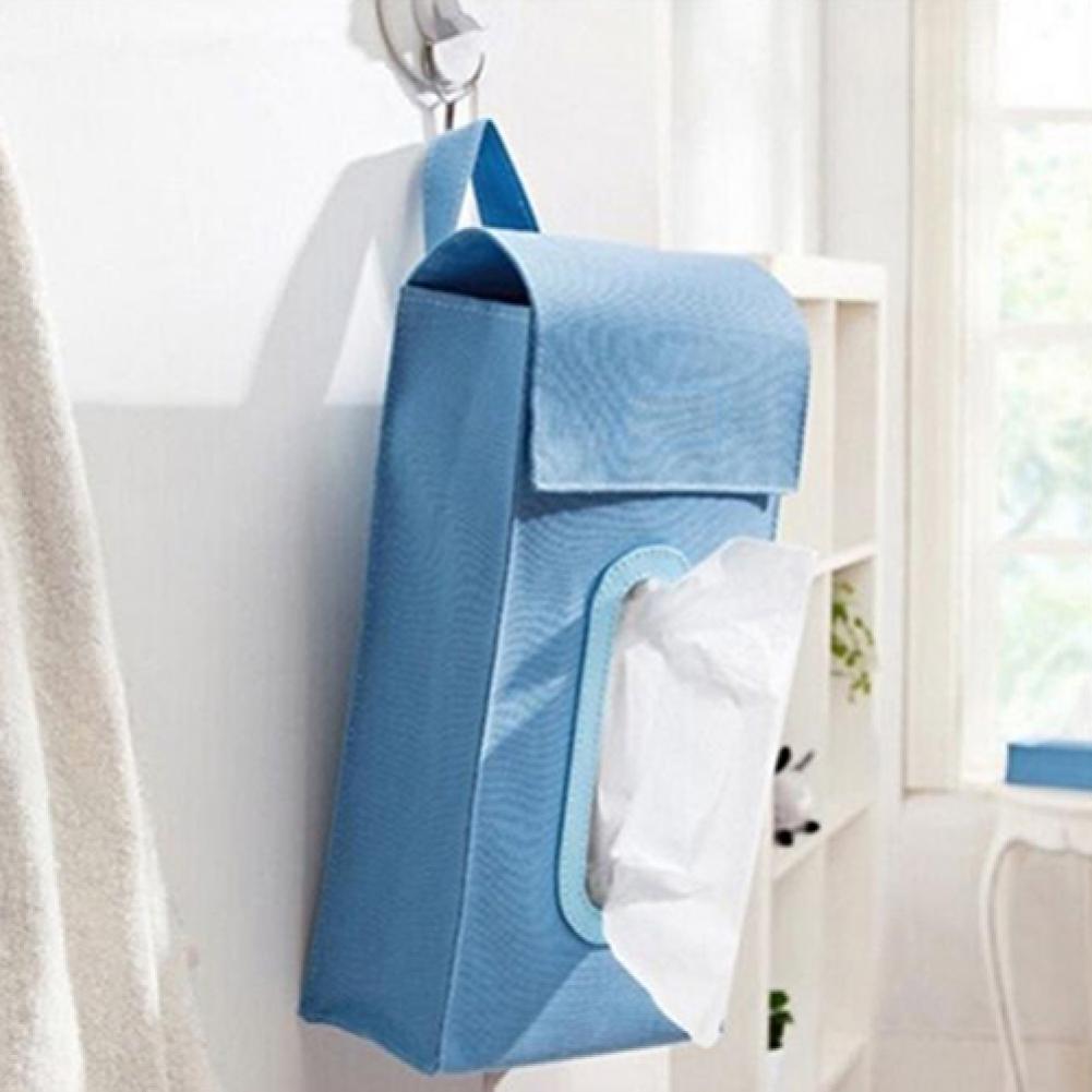 Hanging Cuboid Solid Tissue Box Dispenser Car Home Room Facial Napkin Box Cover