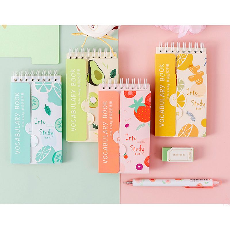 Kawaii Fruit Notebook Foreign Language Vocabulary English Words Reciting Planner Notepad School Writing Stationery