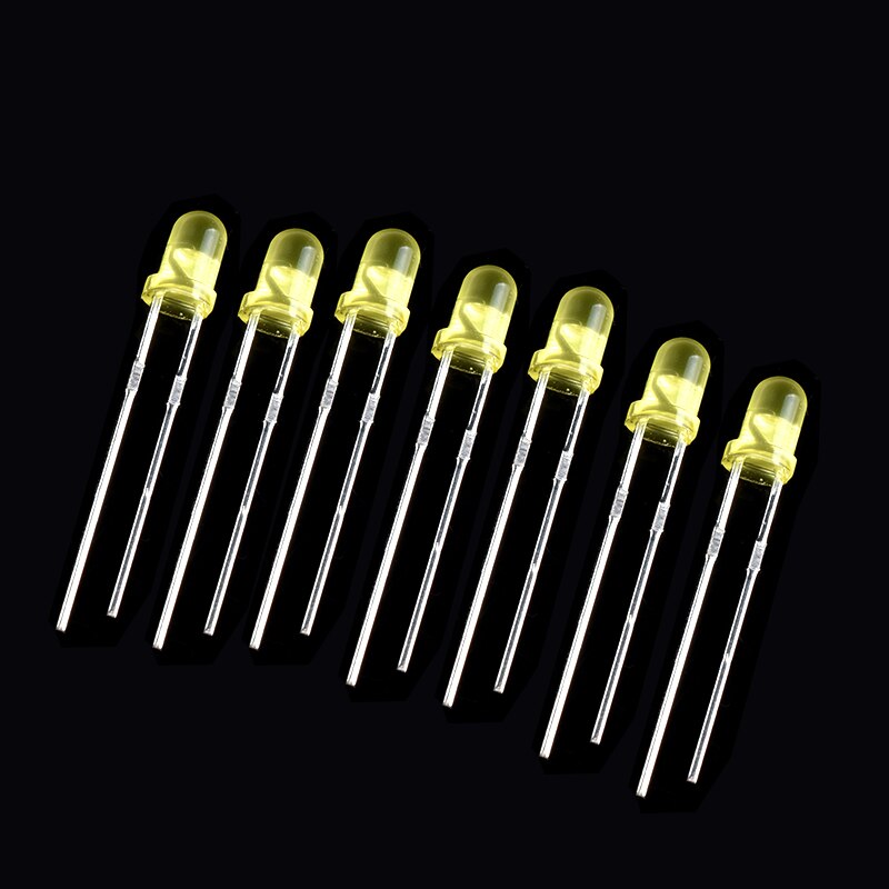 3MM LED Diode Light DIY Assorted Kit , Lamp Emitting Diode Led Light Electronic Components red orange yellow green blue white: 3MM yellow