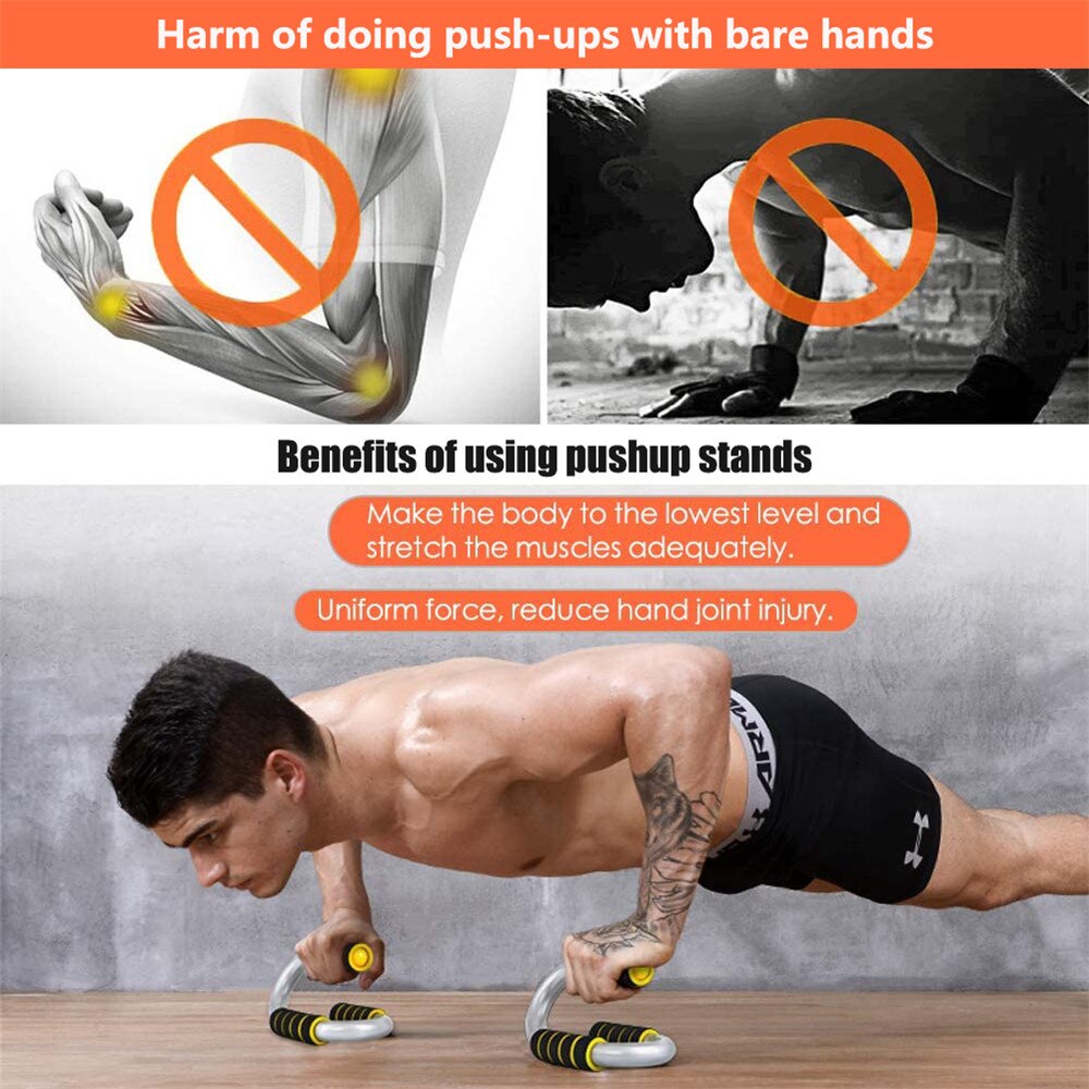 Cayanmydery Push Up Bars Home Gym for Floor - Perfect Pushups No Slip Push Up Stands - Wide Handle Grips