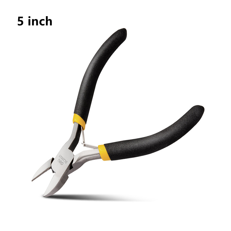 Deli 1Pcs Mini Tang Kniptang Vastklemmen Strippen Draad Krimptang Kabel Snijders Lange Neus Tang Voor Sieraden Maken gereedschap: YELLOW
