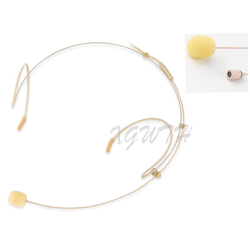 Headset Microphone Omnidirectional Condenser Double Ear Hanging Headworn Mic For Karaoke Wireless System BodyPack Transmitter