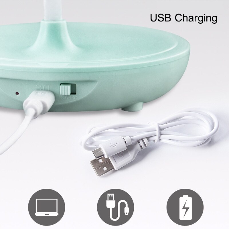 USB Rechargeable LED Desk Table Touch Lamp Adjustable intensity Reading Light