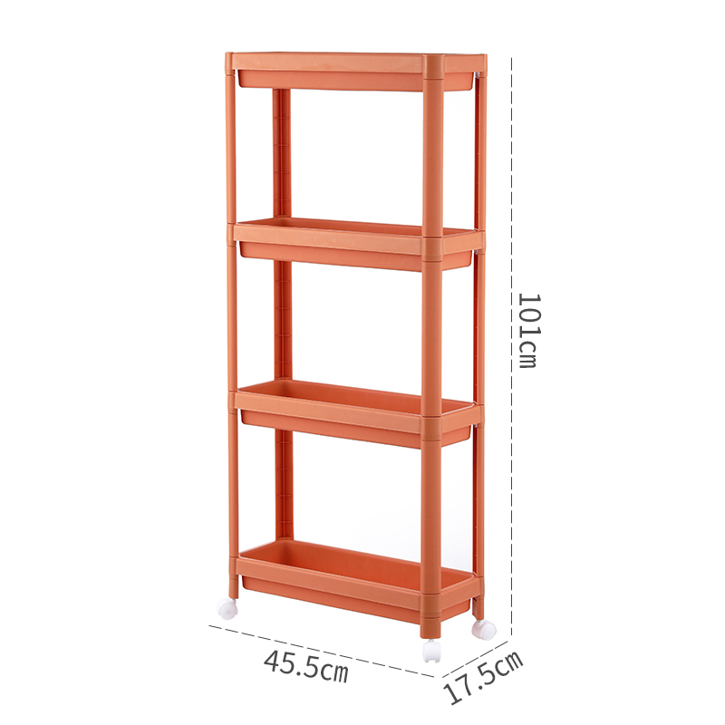 2/3/4 Tier Storage Shelf Plastic Subdries Rack Interspace Storage Racks Refrigerator Space Rack with Roller for Kitchen Bathroom: C3