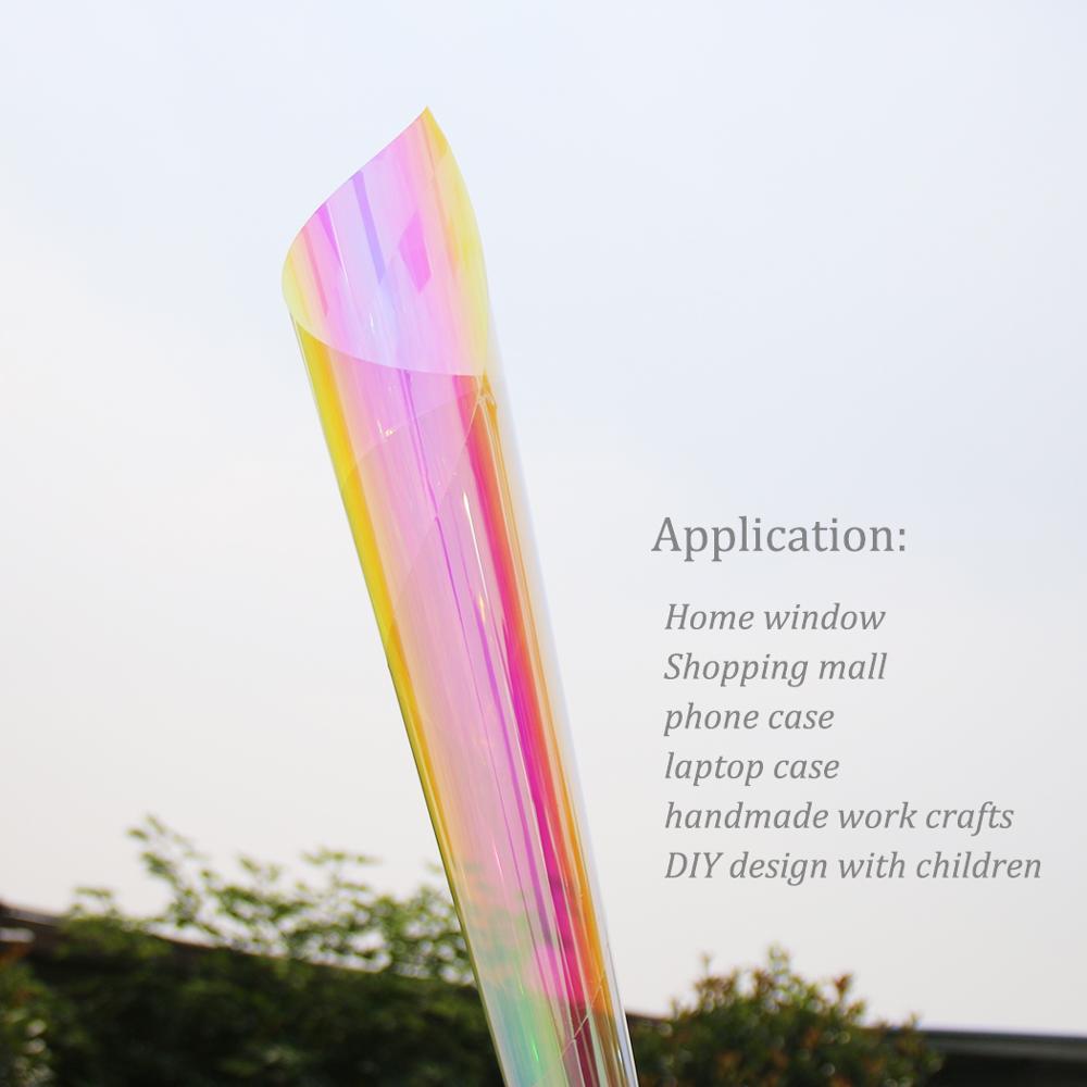 2mil Colorful Pravicy Solar Tint Film Sun shade Rainbow Effect Window Heat Rejection Film Home Office Window Glass Vinyl
