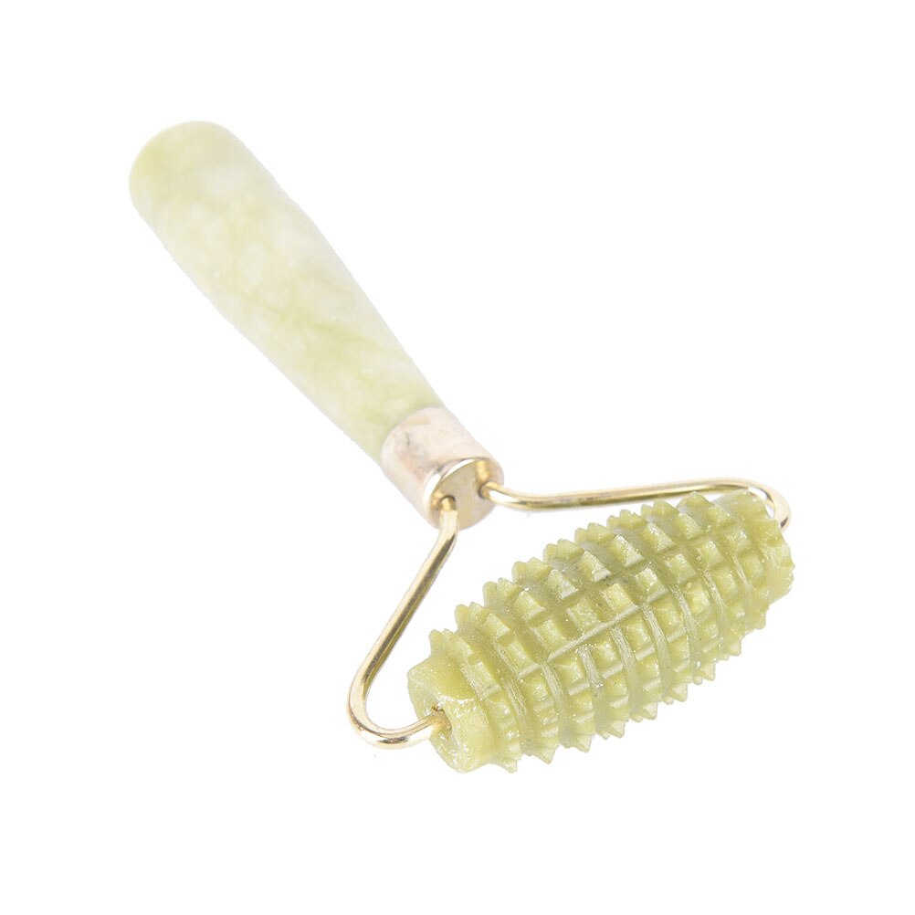 1 stk ansigt krop spa massage rulle ansigts massager jadejade sten nål ansigt arme hals massage rulle gammel