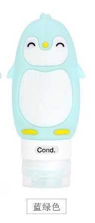 Bærbar tegneserie bjørn pingvin dyr silikon reiseetui arrangør sjampo dusj gel krem oppbevaring gjenfyllbar flaske: Grønn