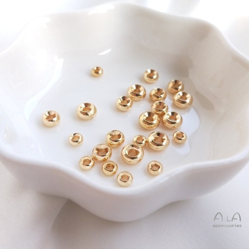 10 Teile/satz Retention Goldenen Kugeln Hohl Bead Reifen Perlen DIY Armband Spacer Perlen String Ornament Verstreuten Perlen Handgemachte