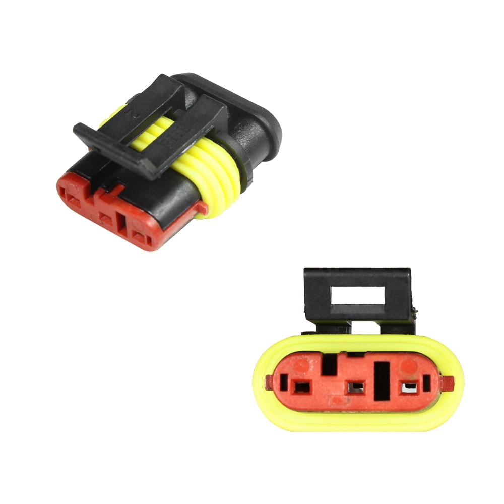 YUNPICAR 5Kit 3 Pin 3 Pin Way Car Waterproof Electrical Connector Plug Male Female Wire Cable Connector Plug with Wire AWG Marin