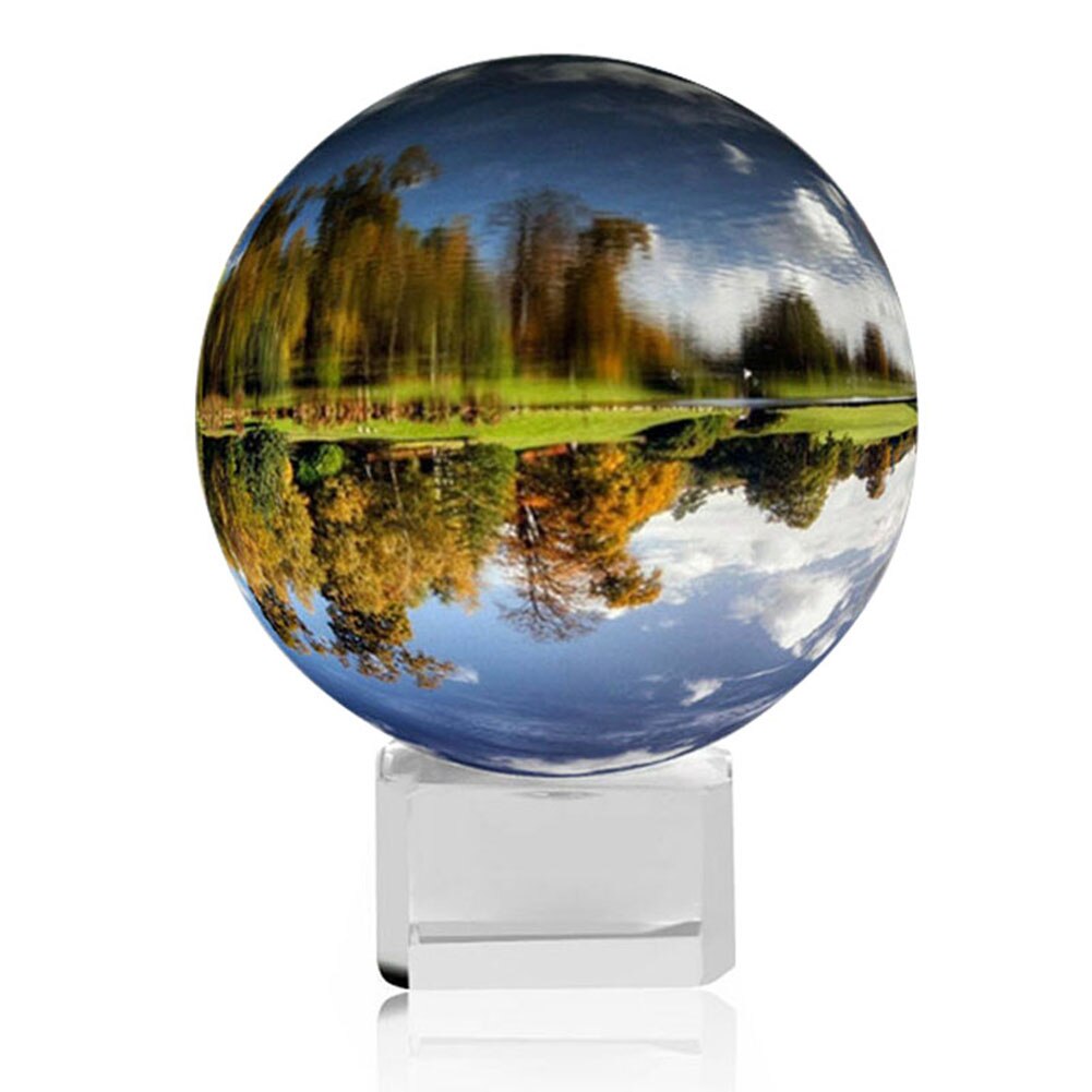 Transparent Crystal Ball with Stand Decorative Accessory Magic Tool Light Sphere Glass Ball YH-17