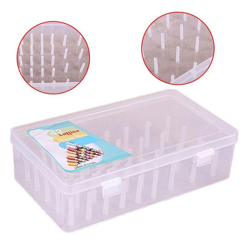 Sewing Thread Storage Box Plastic ThreadBox Household Holder Storage Thread Box Multifunctional Special Transparent Needle I5V9