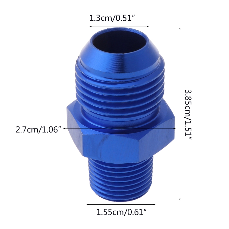 1PC Male AN8 To 3/8'' NPT Thread Aluminum Straight Adapter Pipe Fuel Oil Fitting